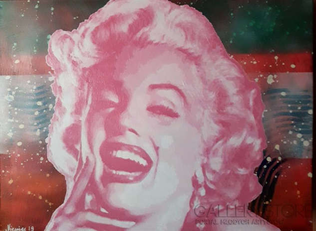 Marilyn in red - obraz akrylowy na płótnie