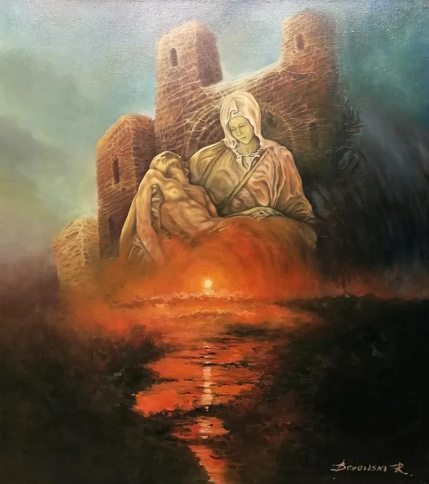 Pieta - obraz olejny na płótnie - Robert Borowski